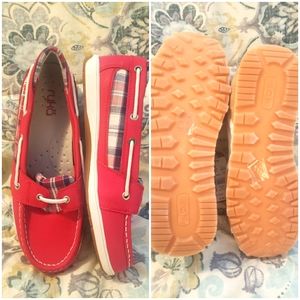 Ryan red boat shoes size 7